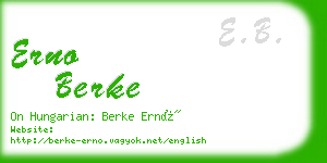 erno berke business card